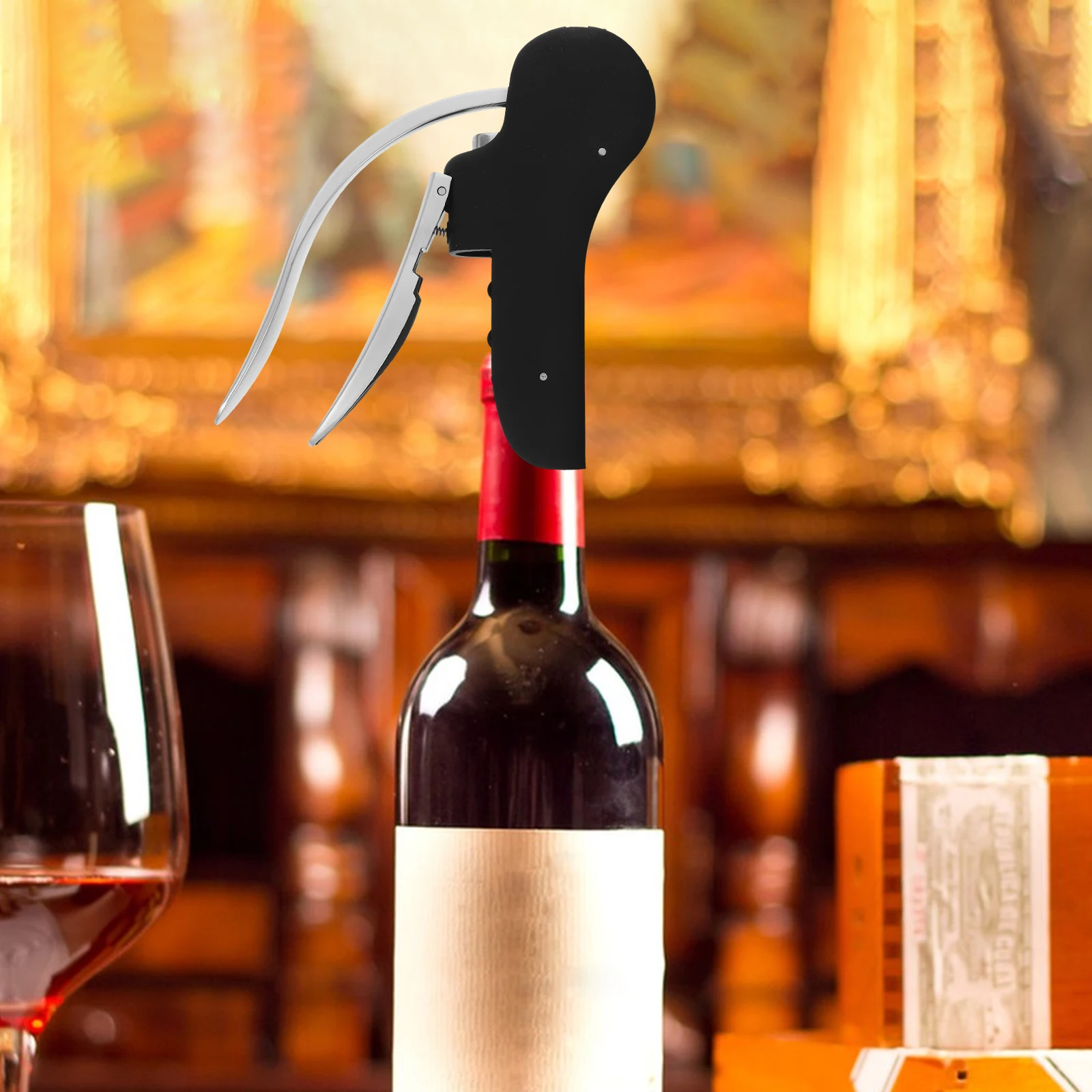 

Multifunctional Manual Wine Zinc Alloy Lever Corkscrew Bottle Cap Remover For Home Outdoor Use Retractable Corkscrew