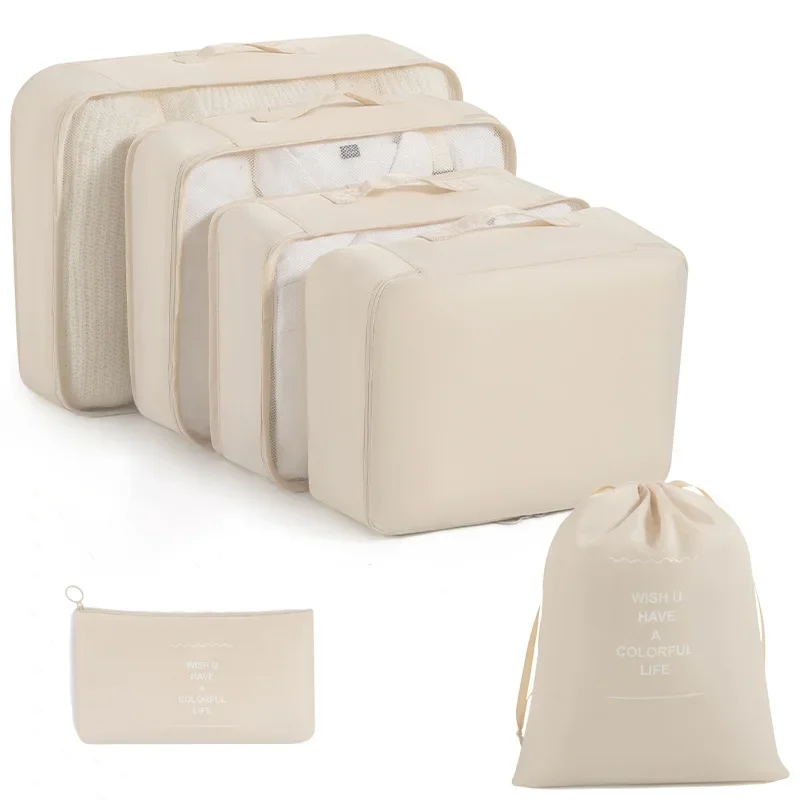 6 Pcs Set Travel Organizer Storage Bags Suitcase Packing Cubes Set Cases Portable Luggage Clothes Shoe Tidy Pouch Folding