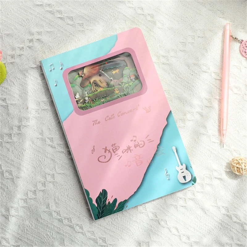 แมวเพลงคอนเสิร์ต Notepads สมุดบันทึก 120 หน้า Gridded Notebook Sketch Book หนังสือวาดภาพสำหรับนักเรียน Sketching