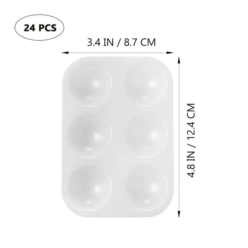 12pcs White Plastic Paint Palettes 6 Compartments Rectangular Watercolor Painting Tray For DIY Craft And Art Painting Palettes image 3