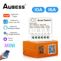 10A 16A Tuya MINI Wifi Smart Switch DIY 2-way Relay Timer Smart Home Automation Module For Alexa Google Home Alice SmartLife App