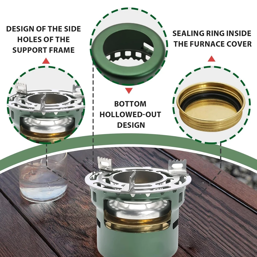 Mini Alcohol Stove Spirit Burner with Pot Stand, Portable Camping Stove,Outdoor Camping Burner for BBQ Cooking Picnic view 5