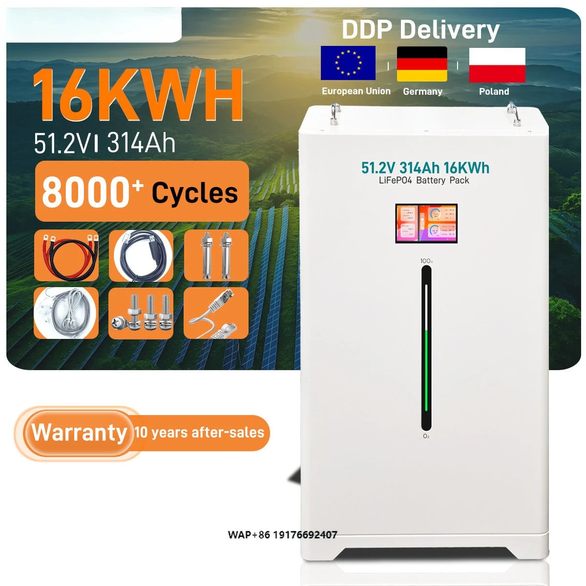 

51.2V 280AH 300AH 314AH 30KWH 10KWH 15KWH 16KWH 20Kwh Lithium Battery Lifepo4 48V for Home Storage