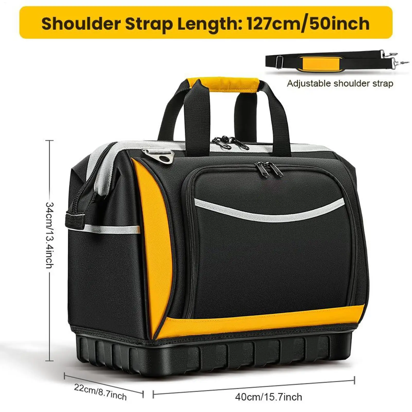 Electrician Tool Bag Multi-Pockets Electrician Caddy With Waterproof Hard Base Drill Bag For Home Repairs Garage Storage