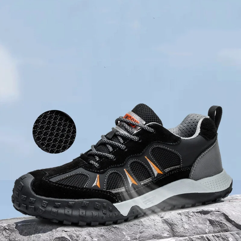men fashion breathable steel toe cap working safety shoes summer tooling security boots 6 KV insulated sneakers protect footwear
