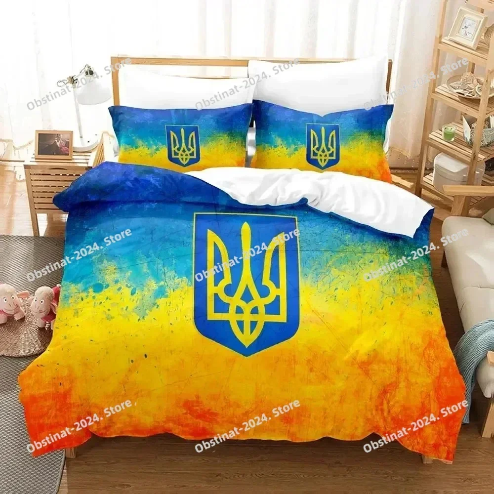 3D Print Ukrainian Flag UKRAINE Bedding Set Duvet Cover Bed Set Quilt Cover Pillowcase Comforter king Queen Size Boys Adult