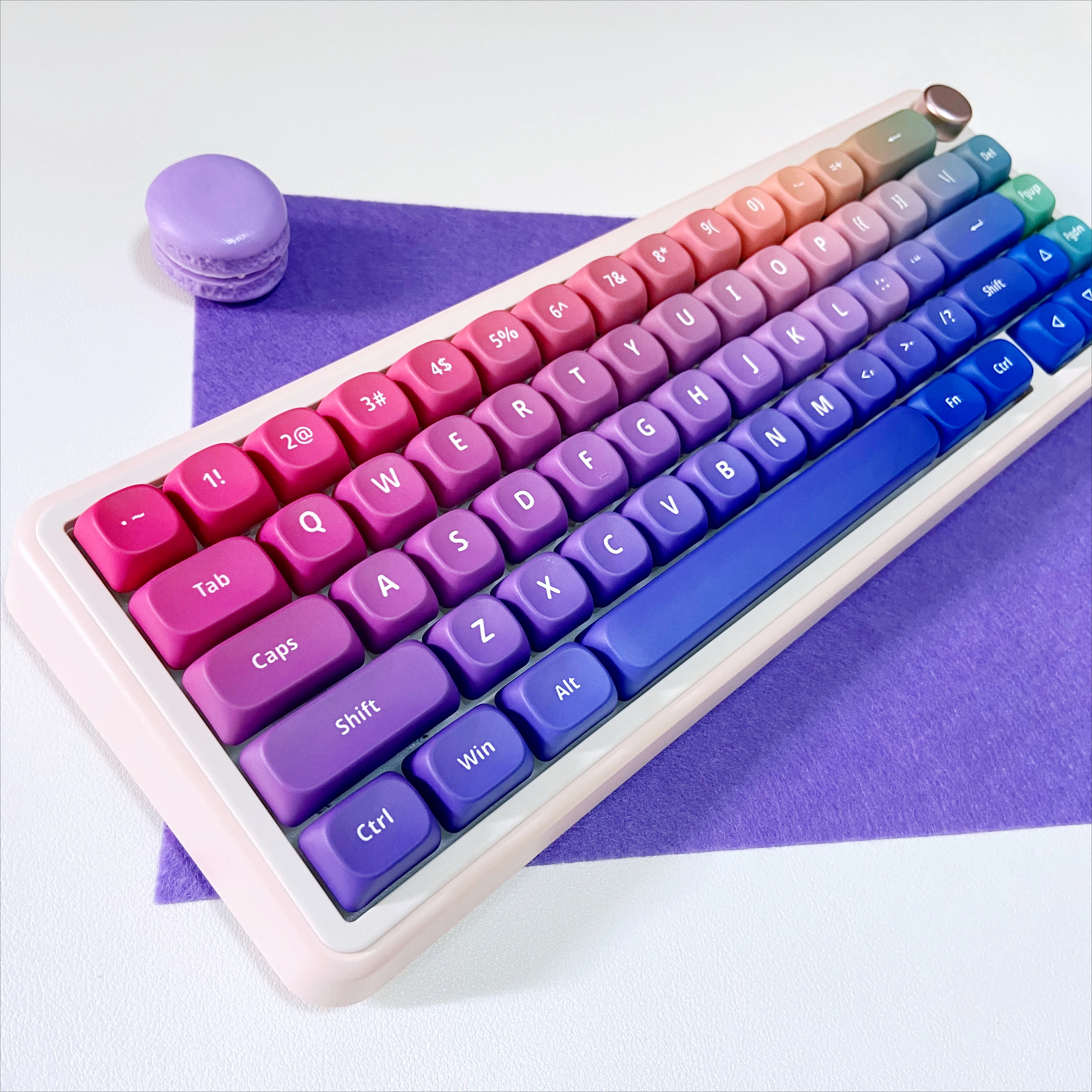 MOA Macarons Keycaps for Mechanical Keyboards PBT Purple Glitter Key Caps DIY Gaming Keyboard 60 70 80 90 100 Layout