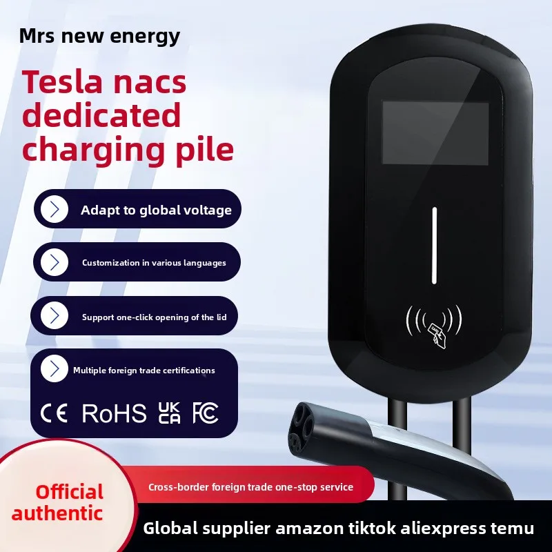 Быстрое зарядное устройство для электромобилей 7 кВт Type1 NACS Tesla J1772, домашняя зарядная станция для электромобилей
