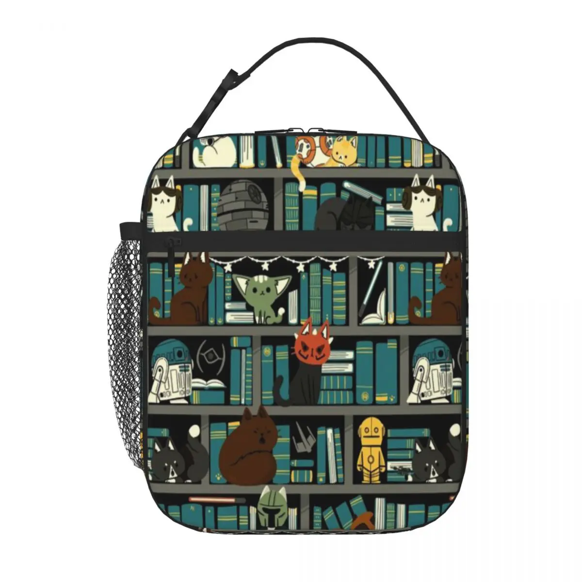 Bestselling Library Kitten Wars Transparent Detail Insulated Food Bag Business Travel Meal Lunch Bag