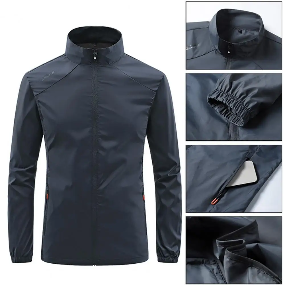 

Trendy Sunscreen Jacket Ultra-light Men Coat Long Sleeve Anti-UV Windproof Camping Jacket Windproof