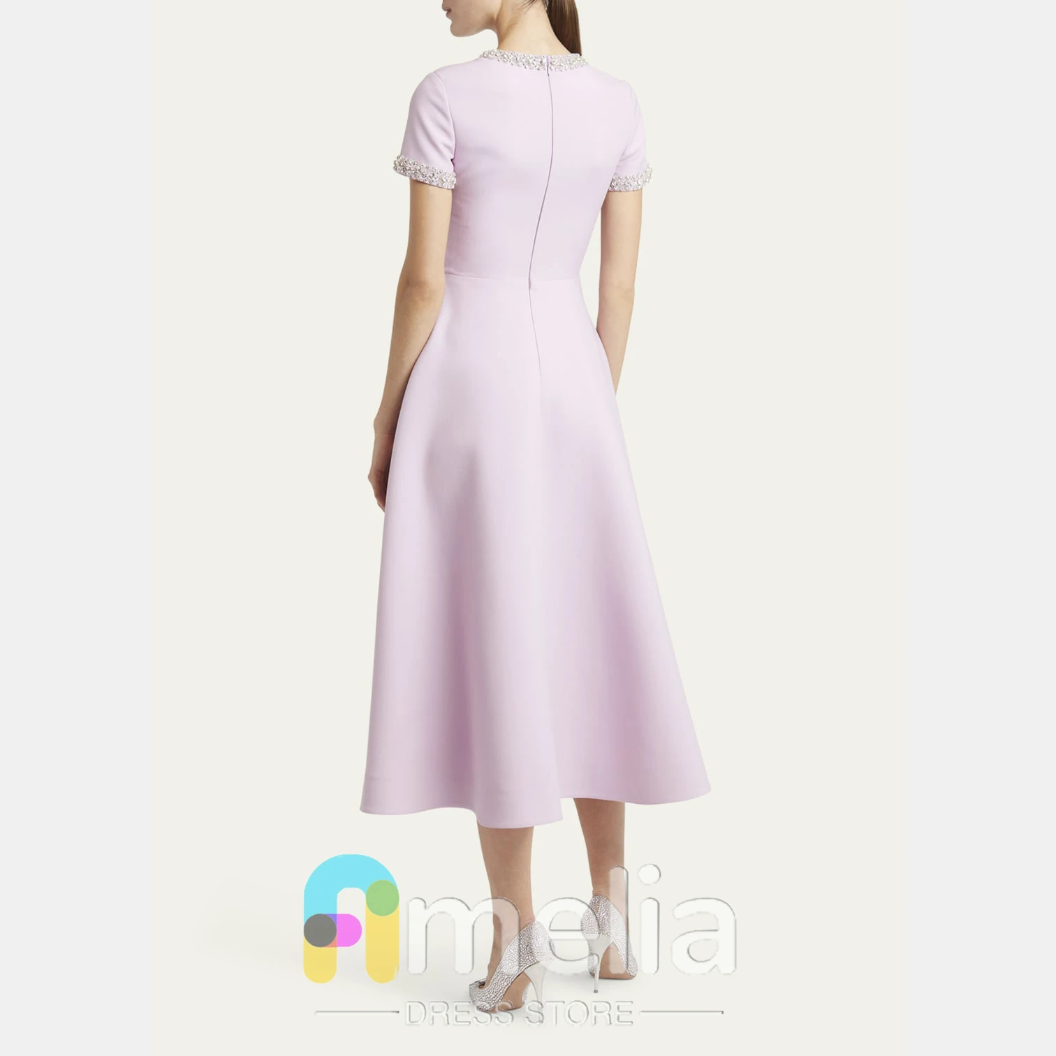 Amelia Dubai robes de soirée a-ligne avec Dirlls robes de bal longueur de thé soirée élégante robe de soirée formelle pour les femmes 2024