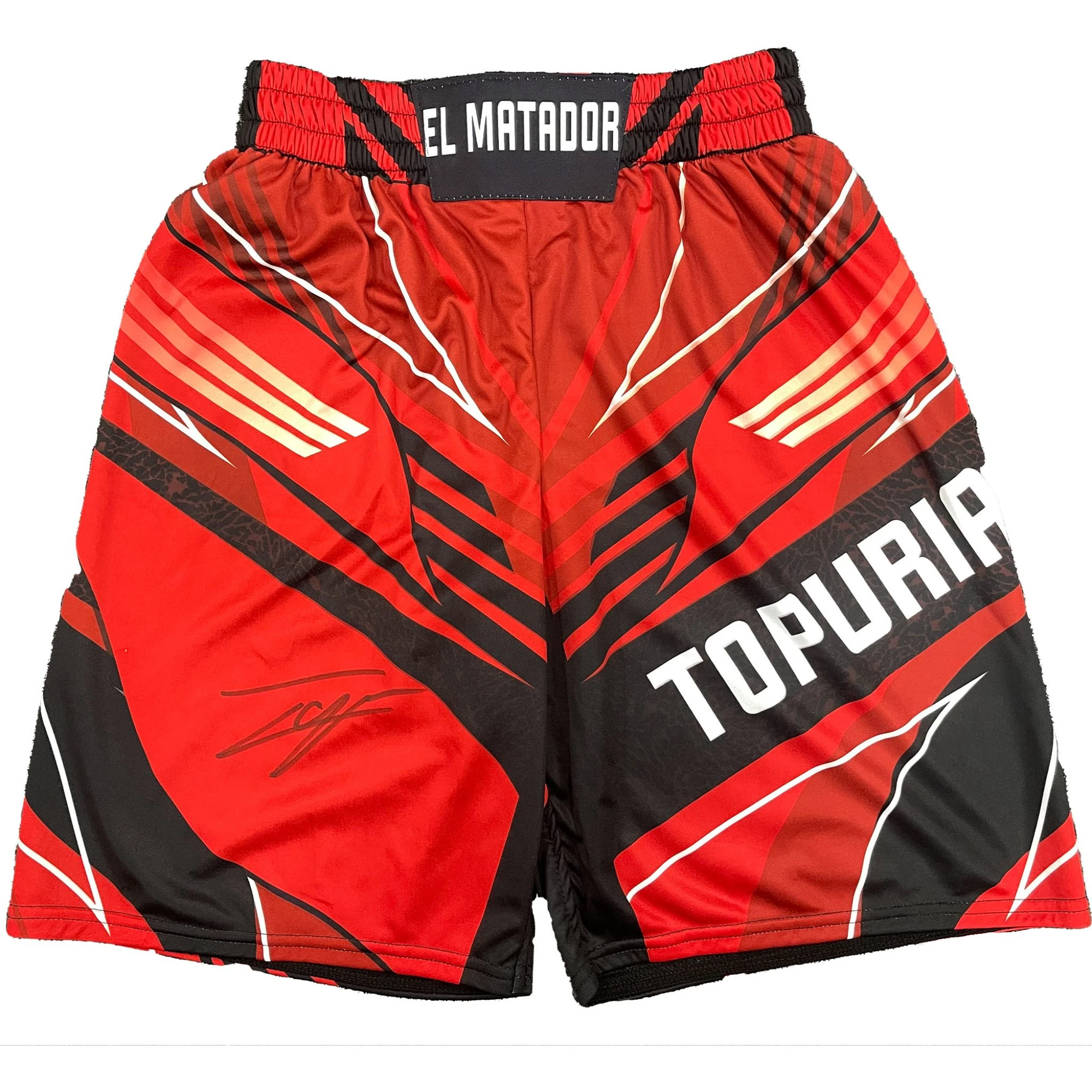 New Top boxer Ilia Topuria Retro Signed Custom Fight Shorts Men Women MMA Octagonal Cage Oversized Jujutsu Training Shorts﻿