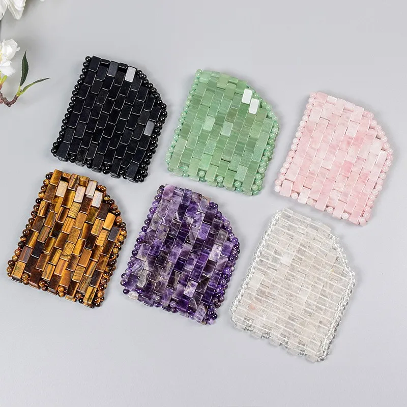 Rose Quartz Cooling Eye Mask Natural Jade Eye Mask Cold Therapy Eye Massager Amethyst Sleeping Masks Stone Massage Relaxation