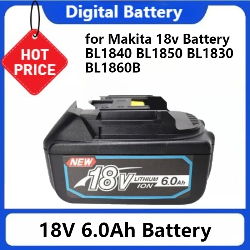 

18650 Rechargeable Battery Lithium Ion for Makita 18v Battery BL1840 BL1850 BL1830 BL1860B 18V 6.0Ah Battery