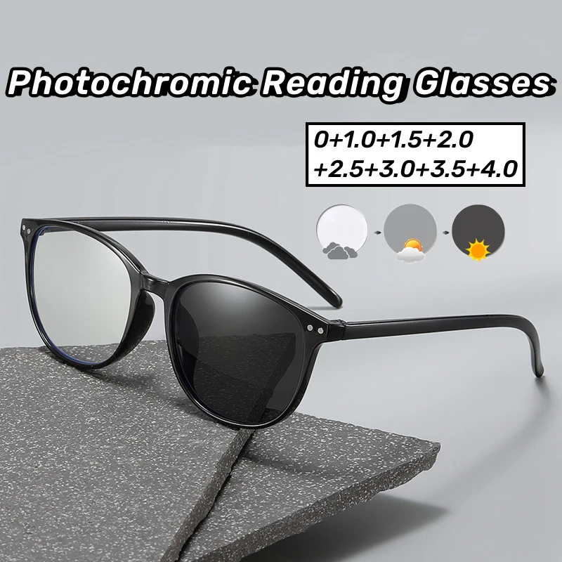 

Unisex Retro Photochromic Glasses Men Women Vintage Trendy Discoloration Reading Glasses Fashion Vintage Far Sight Eyeglasses