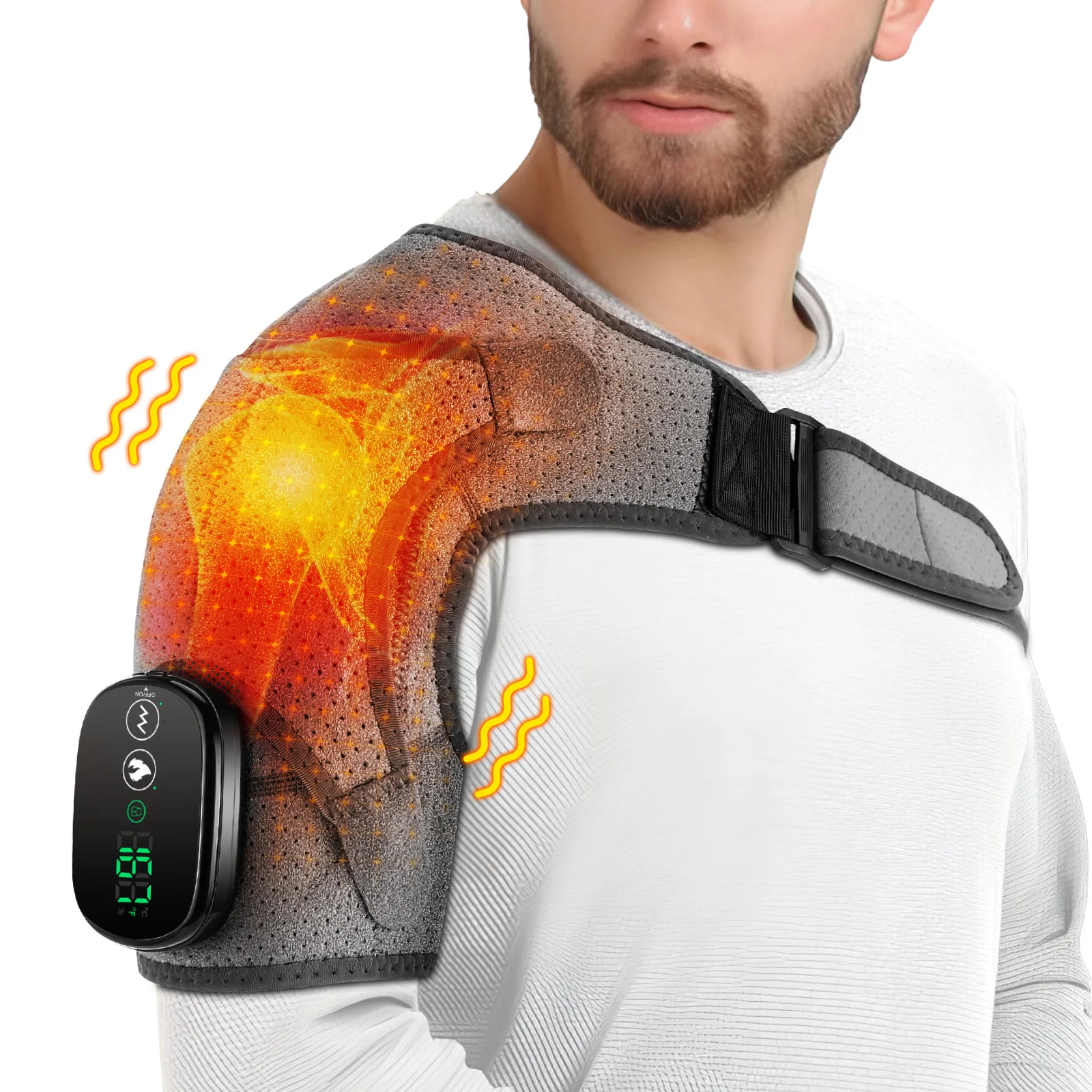 3 in 1 Vibration & Heating Shoulde Massager Blets Warmer Shoulder Hot Compress Massager Pads USB Charge - Image 6