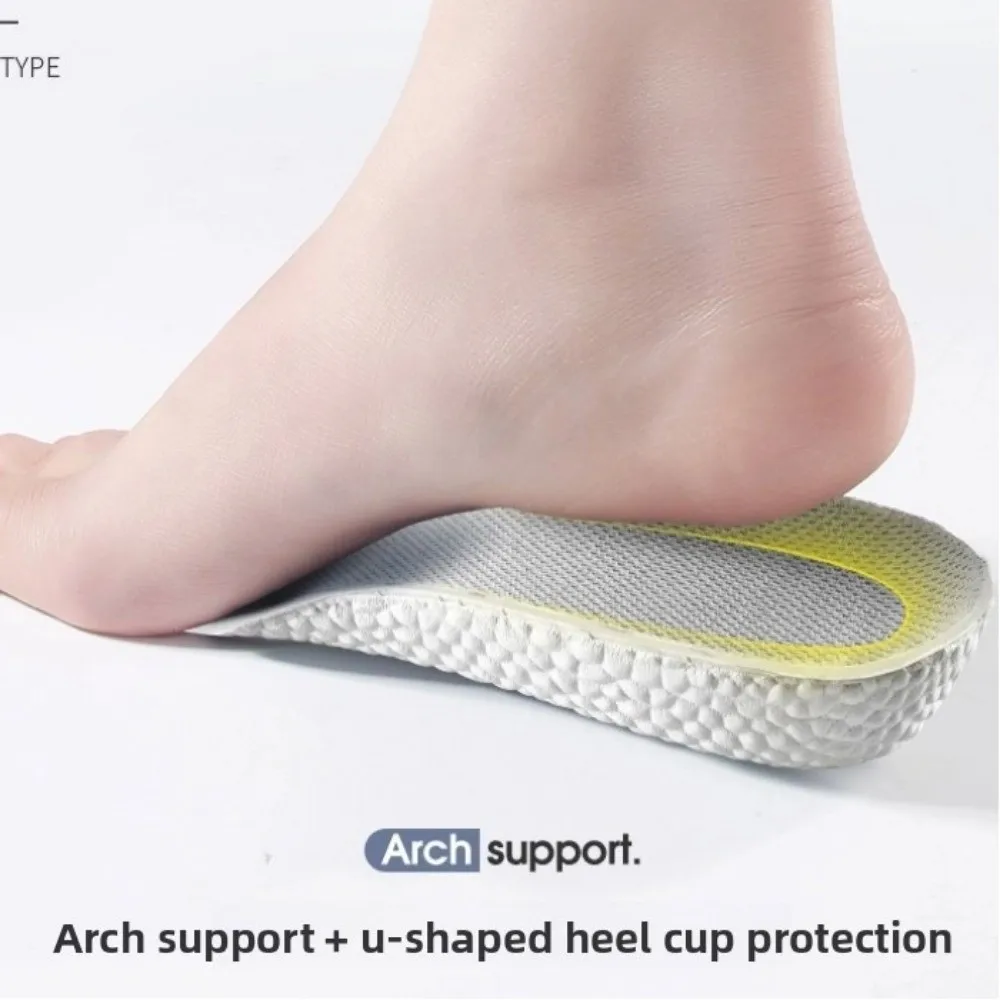 新しい EVA 身長増加インソール整形外科通気性 7 ポイントリフト靴パッド低反発ハーフパッドアーチサポート