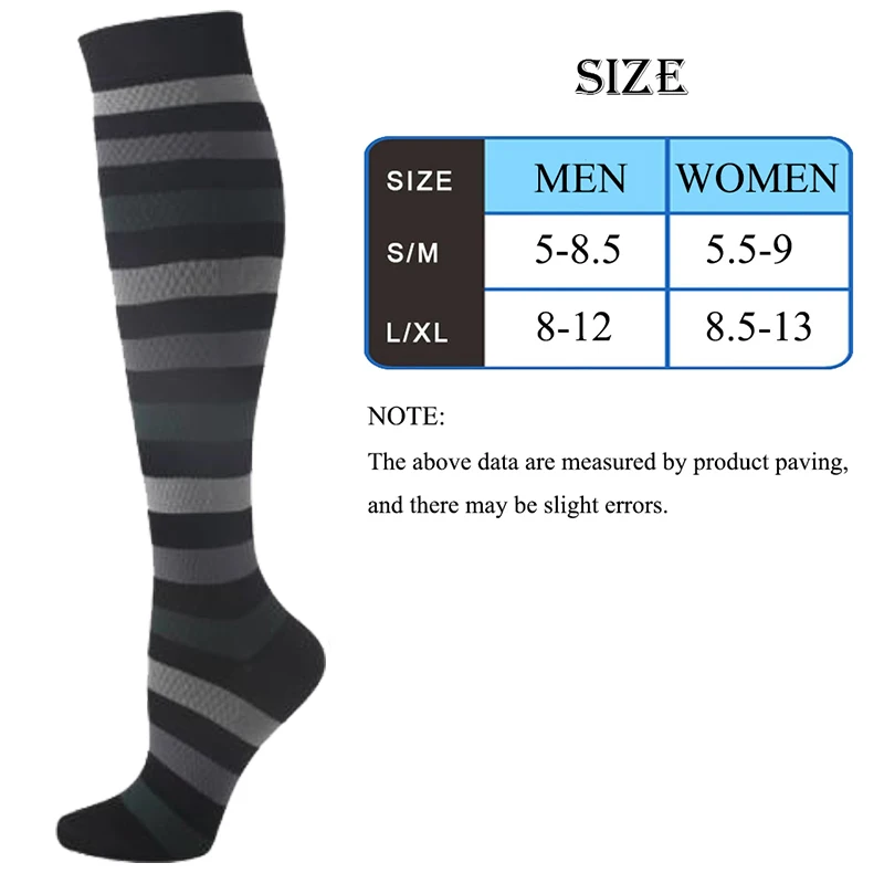 Men\'s Women\'s Compression Socks Are Suitable For Outdoor Running Socks Cycling Rugby Golf Nurses Medical Edema Stripes Stars