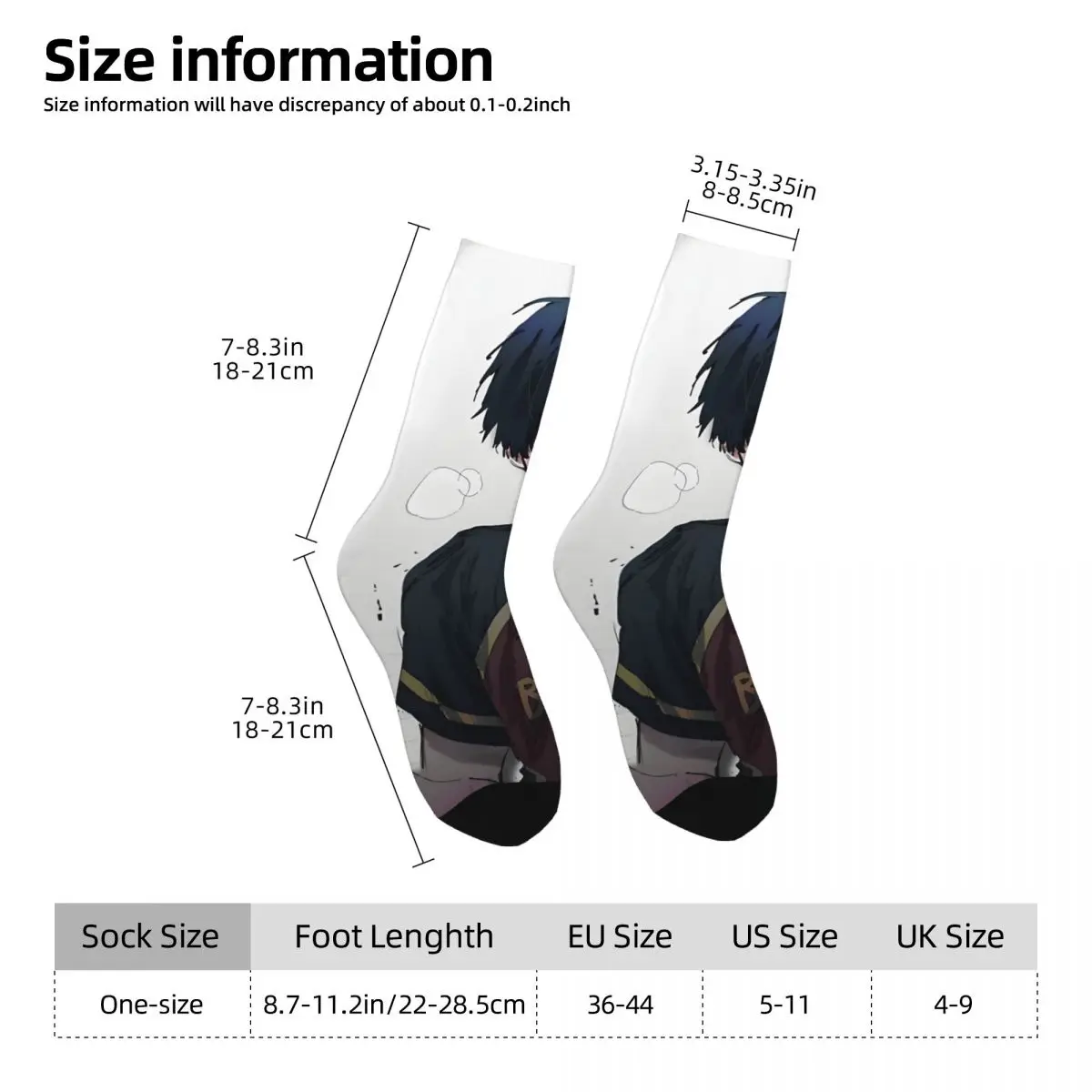 Funny Crazy compression Bastare Sock for Men Hip Hop Harajuku B-BLUE LOCK Happy Quality Pattern Printed Boys Crew Sock Gift