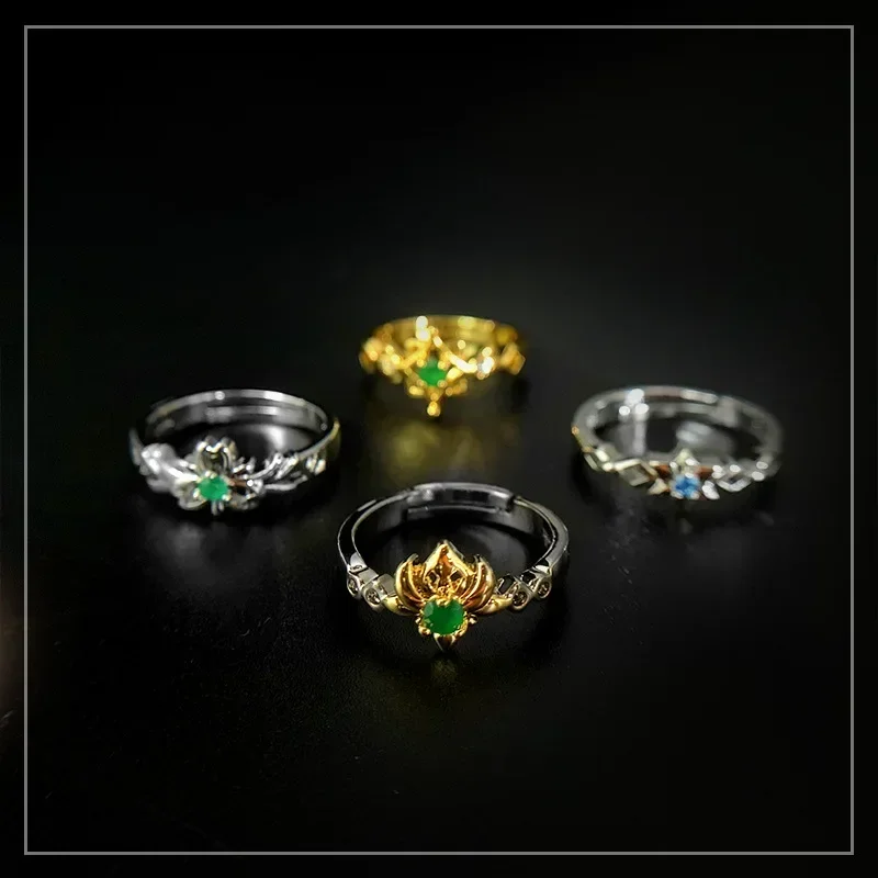 Hot Game Impact Kaedehara Kazuha Resizable Rings Anime Peripherals Inazuma Liyue Samurai Metal Jewelry Kids Cosplay Costume Prop