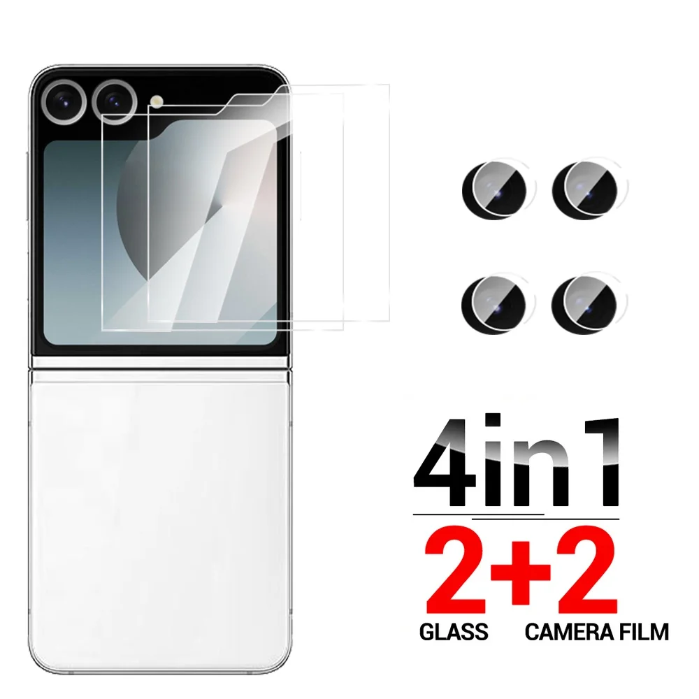 Samung Z Flip6 Rear Tempered Glass Camera Screen Protector 4in1 For Samsung Galaxy Flip 6 Case Back Glass ZFlip 6 ZFlip6 5G 2024