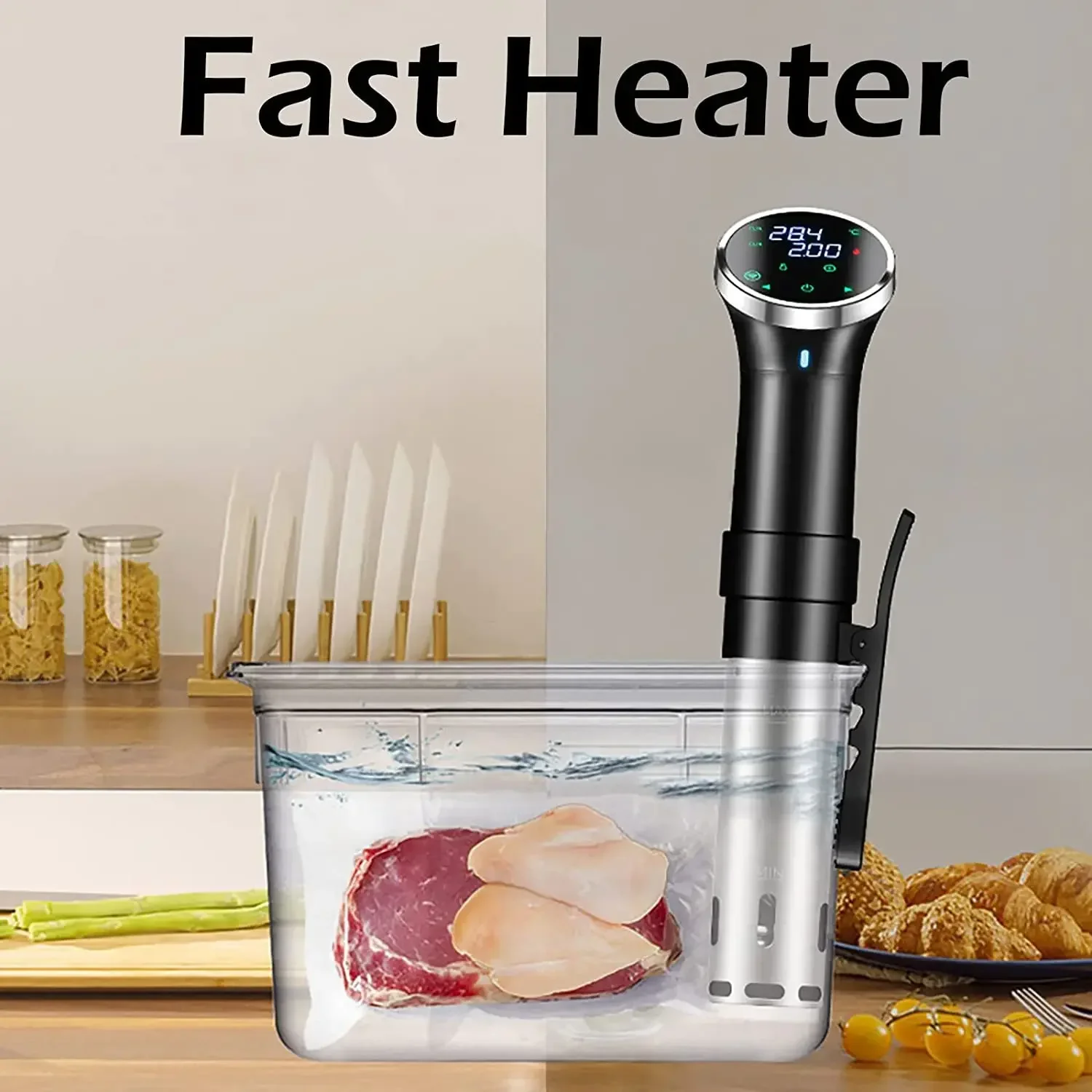 SJ-S015 WiFi Immersion Circulator Sous Vide Cooker 1100W with LED Digital Display for Accurate Cooking Slow Cooker Heater