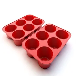 6 Cup Silicone Cupcake Pan Jumbo Muffin Pan Giant  Cupcake Pan/Cups Deep Popover Pan Large Muffin Pans Baking Cheesecake Bites