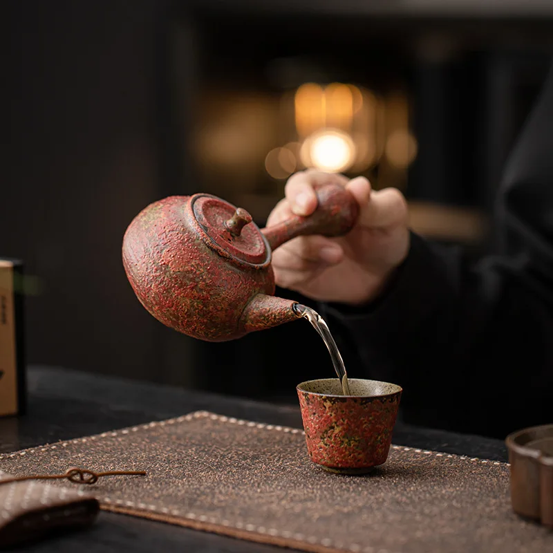 ShanHong Series Ceramic Tea Pot Vintage Rock Clay Office Use Gongfu Tea Set Single Pot for Brewing Tea Traditional Chinese Cu...