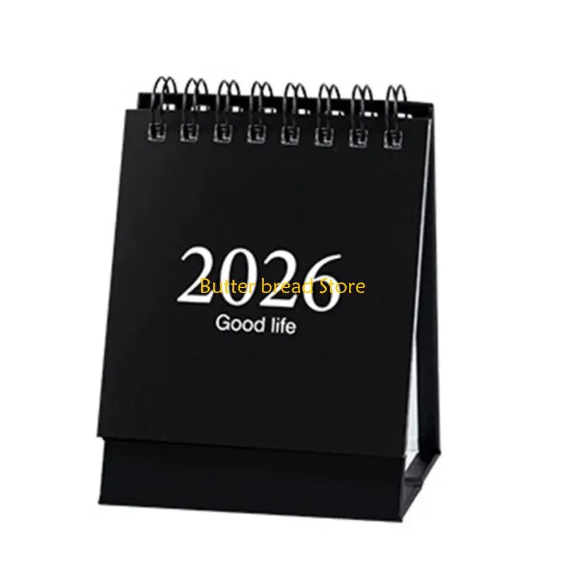 

W89C 2026 Desk Calendar Twin-Coil Binding 19 Month Paper Calendar from Jan 2026 to Jul 2027 Office Tabletop Calendar Planner