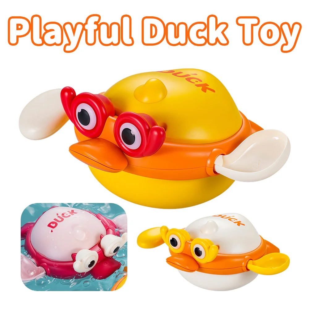 ของเล่นอาบน้ำเด็ก – ของเล่นเป็ดน้อยสีเหลืองน่ารัก ว่ายน้ำได้ พร้อมดีไซน์โซ่ไขลาน ใช้ได้กับอ่างอาบน้ำ สระว่ายน้ำ และชายหาด สำหรับเด็กวัยหัดเดินและเด็กเล็ก