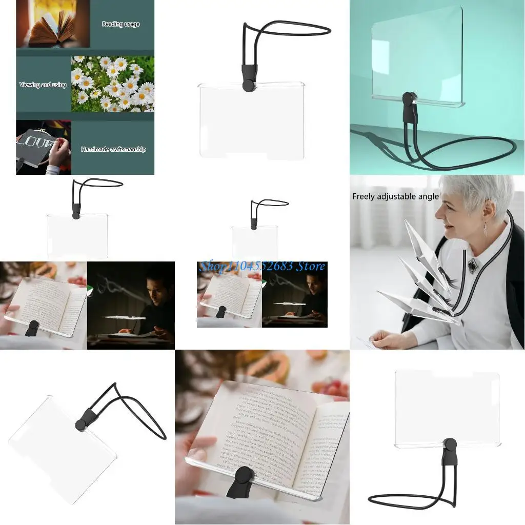 

Y6GD Lightweight Neck Magnifier Convenient Glass Flexible Gooseneck Full Page Glass for Various Tasks