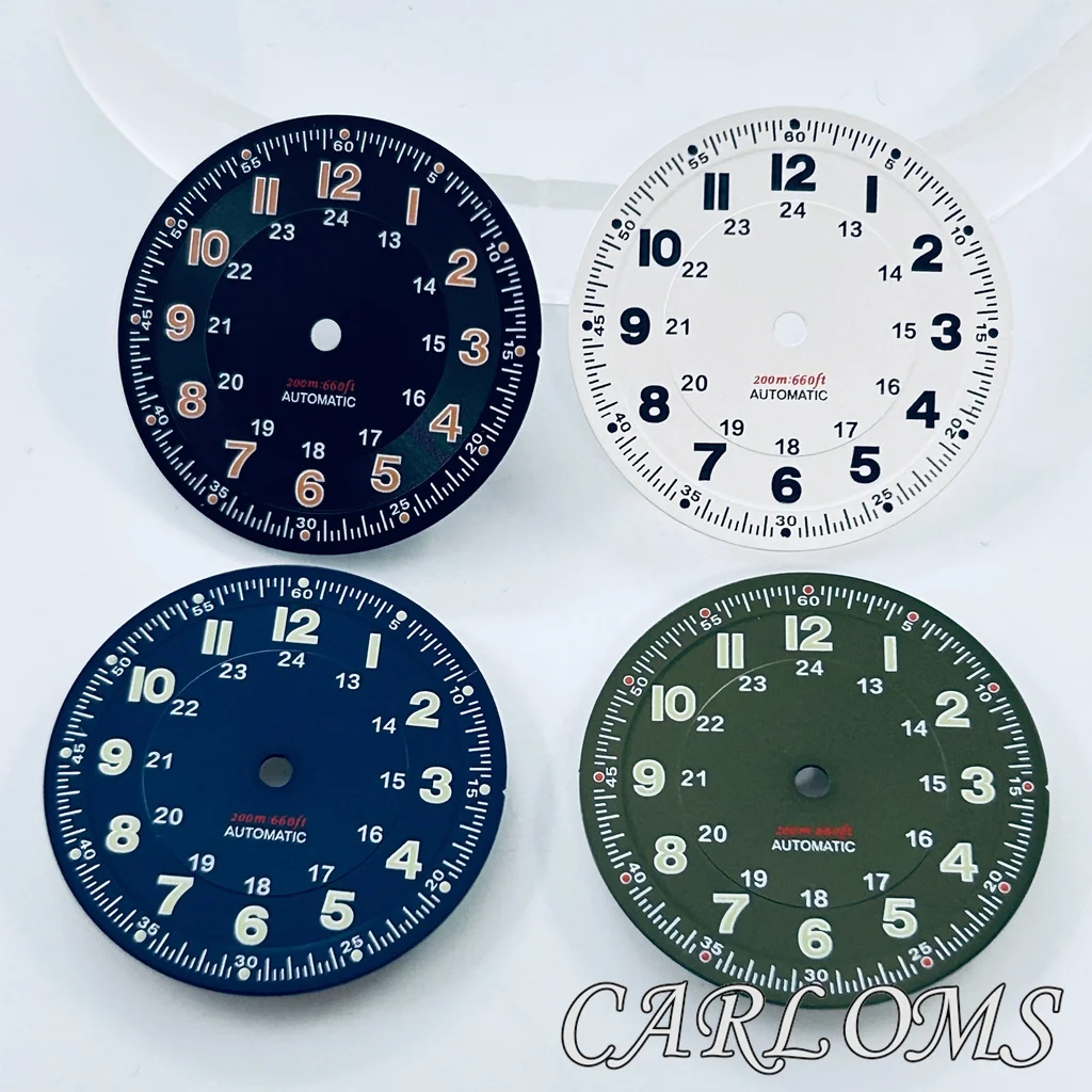 

29mm No Logo Watch Dial For NH35 NH36 4R35 4R36 ETA2824 PT5000 MIYOTA8215 Movement Black Blue White Matte Watch Face