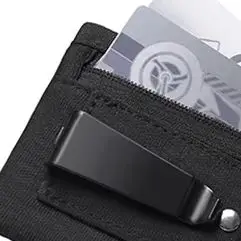 1 шт. мини-кошелек для монет, простой тканевый чехол с застежкой-молнией и зажимом для ремня, неплетеный RFID-блокирующий органайзер для денег для наличных и монет