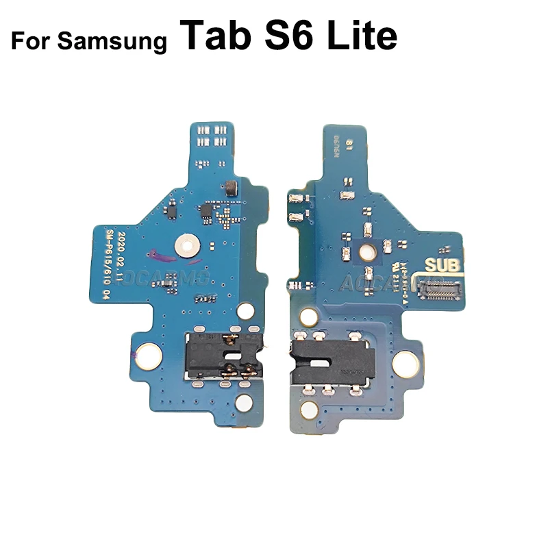 Aocarmo untuk Samsung Tab S6 Lite P610 P615 Headphone Jack Headphone Audio Jack Papan Kecil Kabel Konektor Penggantian