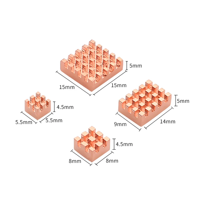 4 Pieces Cooling Copper Heatsink for 4B 1G 2G 4G Cooling Heatsinks Cooler(Pure Coper Heatsink)