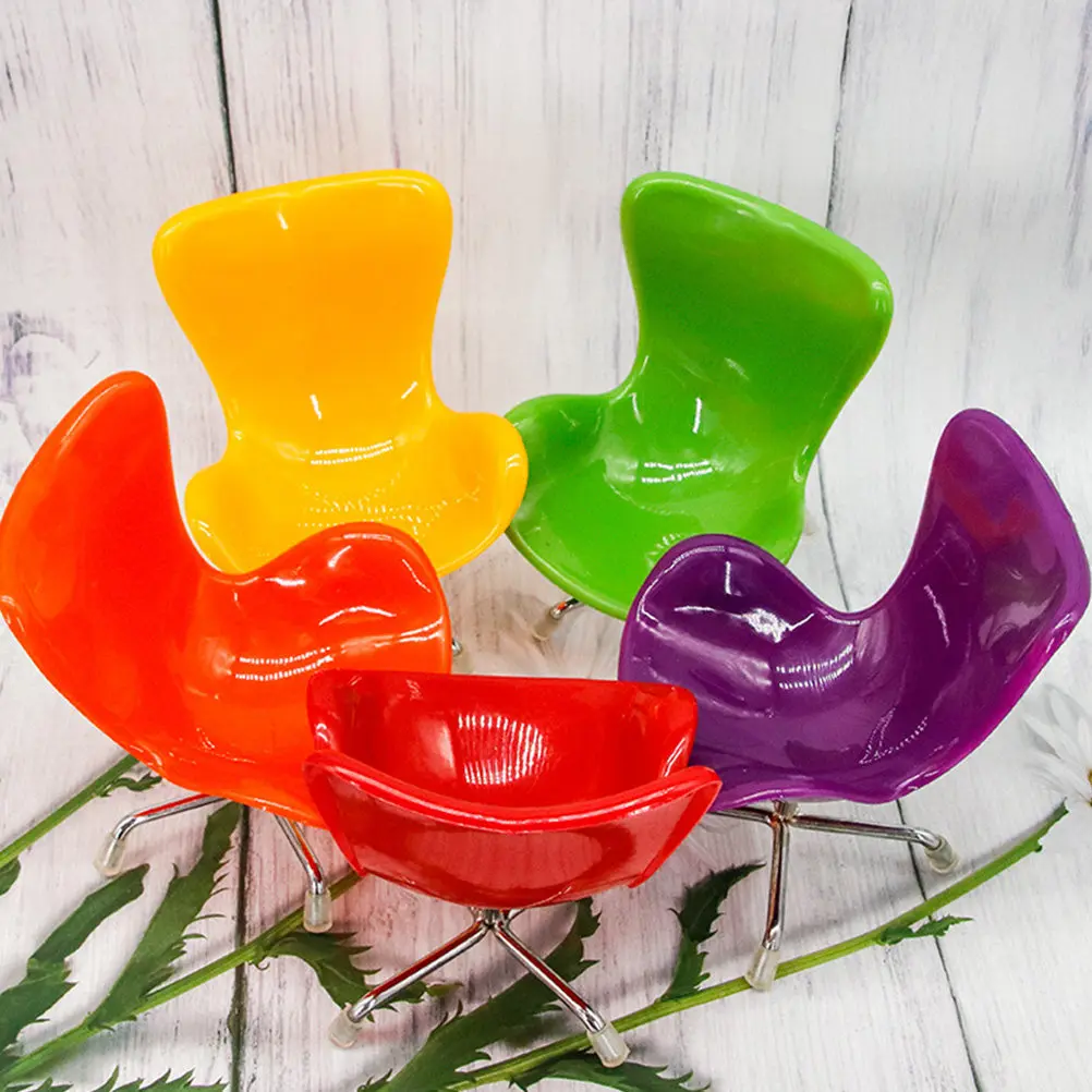 

Mini Computer Chair Premium Plastic Decorative Mini House Accessory Desktop Ornament Miniature Furniture DIY Layout Props