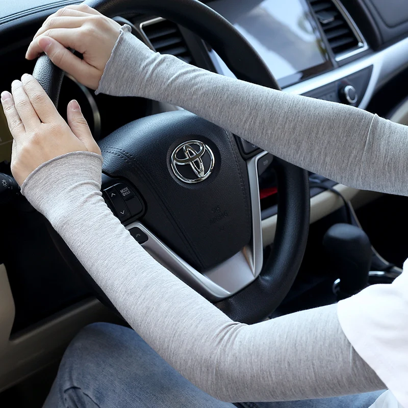 أكمام طويلة من الحرير الجليدي للصيف لتظليل الذراع ، أكمام مضادة لحروق الشمس ، أكمام قيادة اليد ، قفازات بدون أصابع ، موضة رياضية للأماكن الخارجية