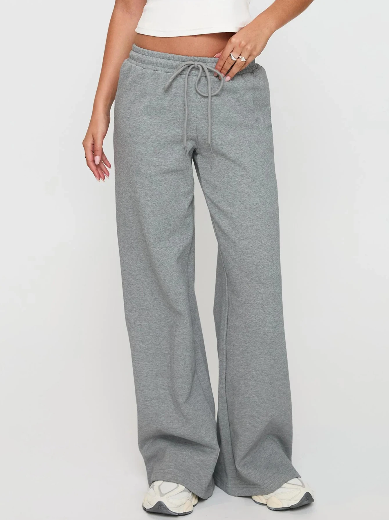 Dulzura 2025 الخريف الصلبة موضة عالية الخصر فضفاض الرباط السراويل الطويلة المرأة عادية تنوعا نادي الحفلات نمط الشارع الزي