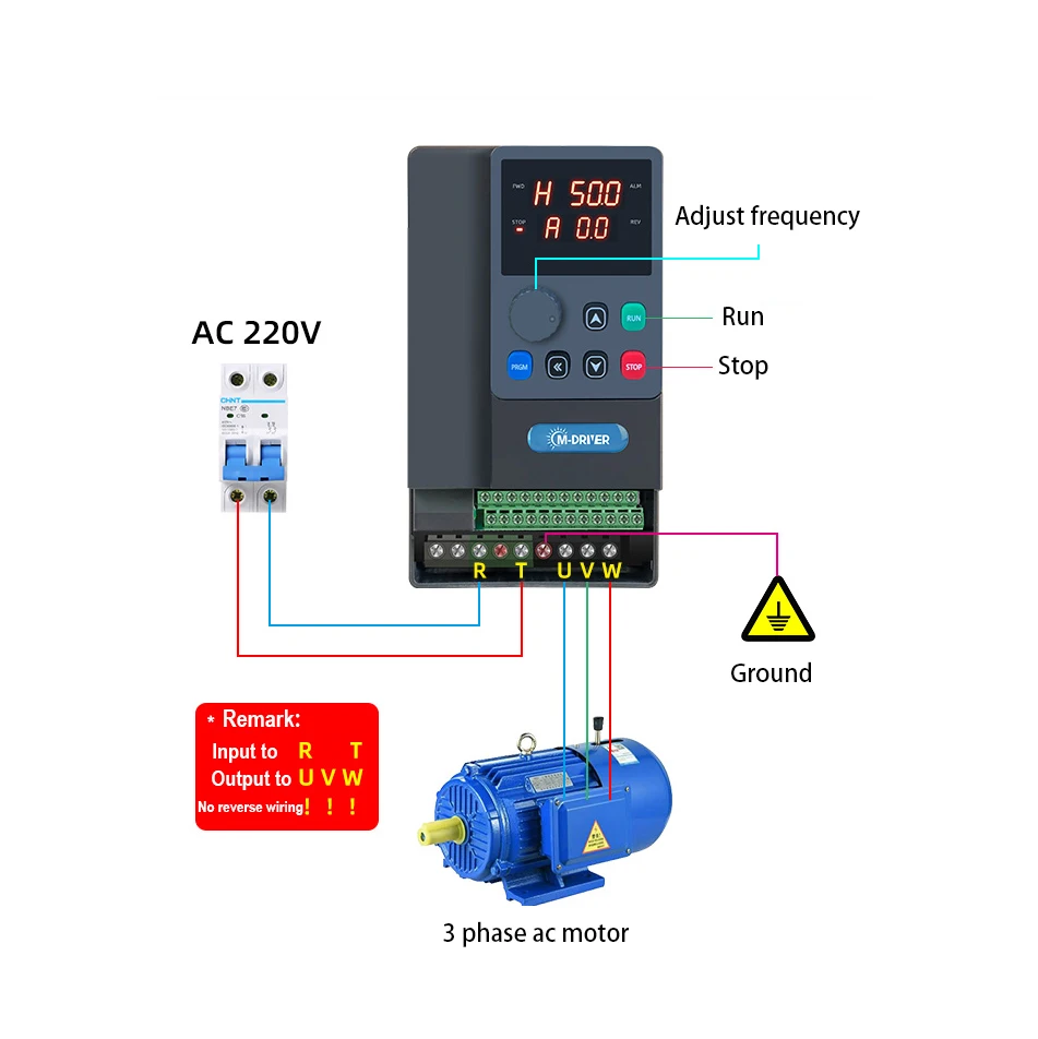 Single Phase 220V VFD Drives 1hp 2hp 3hp Variable Frequency Inverter 0.75kw 1.5kw 2.2kw