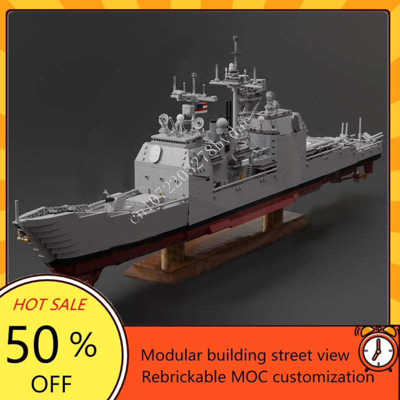 3742PCS MOC Ticonderoga-class cruiser Custom Puzzle Warship Model Education Technical Set DIY Creative Kids Puzzle Toy Xmas Gift