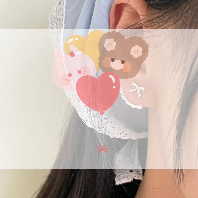 Sweet Cute Bow Stud Earrings for Women Korea Ribbon Earrings Simple Minimalist Ear Piercing Jewelry Gifts
