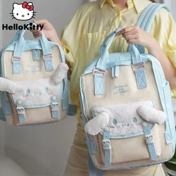 Sanrio Cinnamoroll Sacos Y2k Menina Dos Desenhos Animados De Luxo Design Schoolbag Mulheres Tendência Bonito Mochilas Tablet Bag Estilo Coreano Bolsa De Ombro