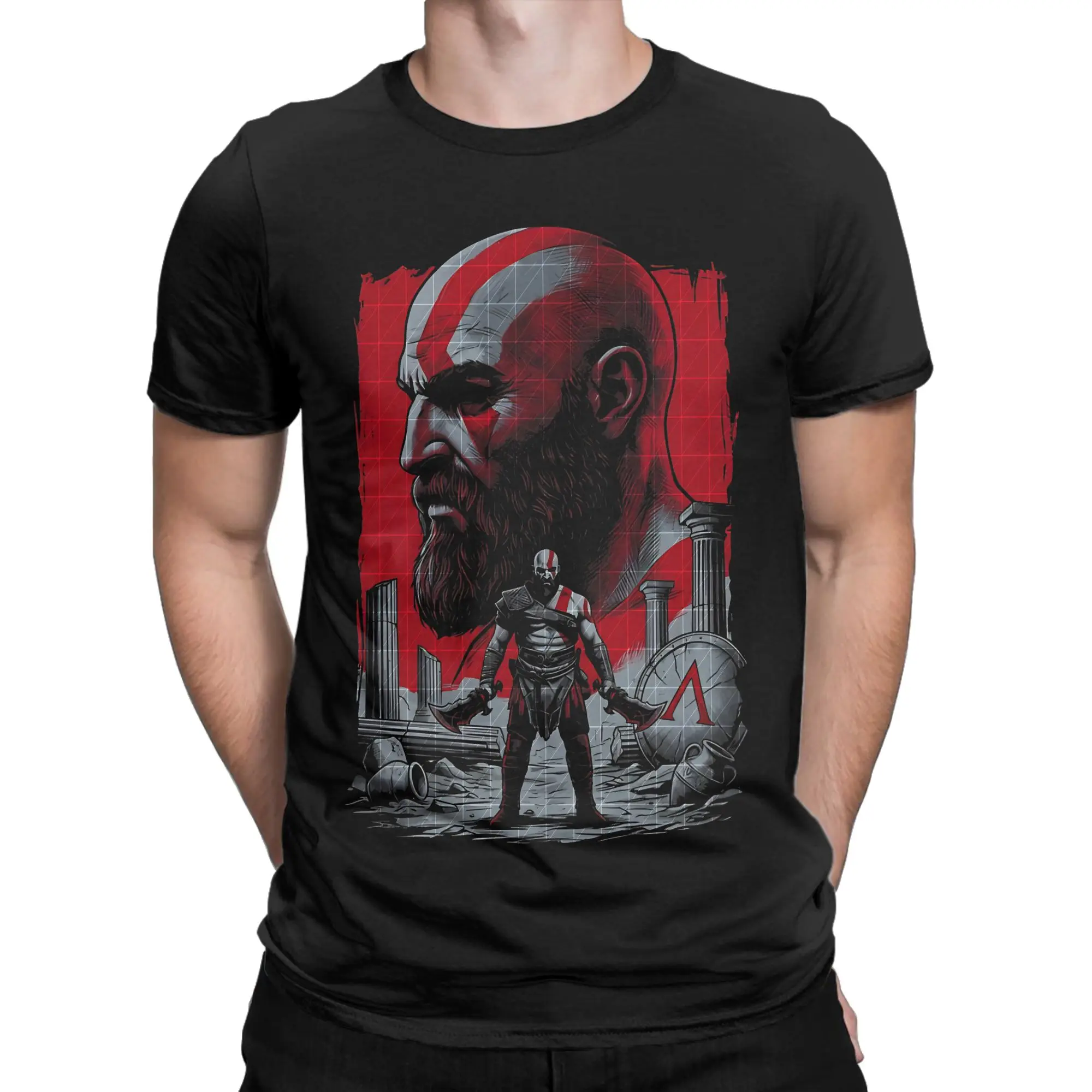 God Slayer v2 Classic  Funny 100% Cotton T-Shirt God Of War Tops Tees For Men