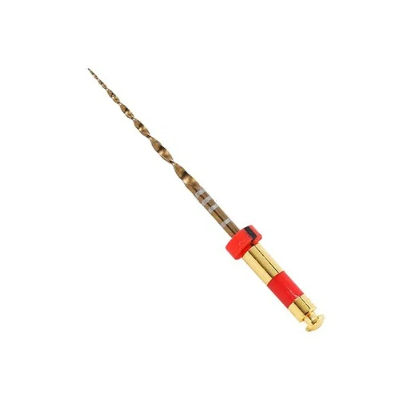 Lote de 6 unidades de limas dentales doradas onduladas, limas rotativas dentales pequeñas de 25mm, limas NITI de endodoncia primaria utilizadas para