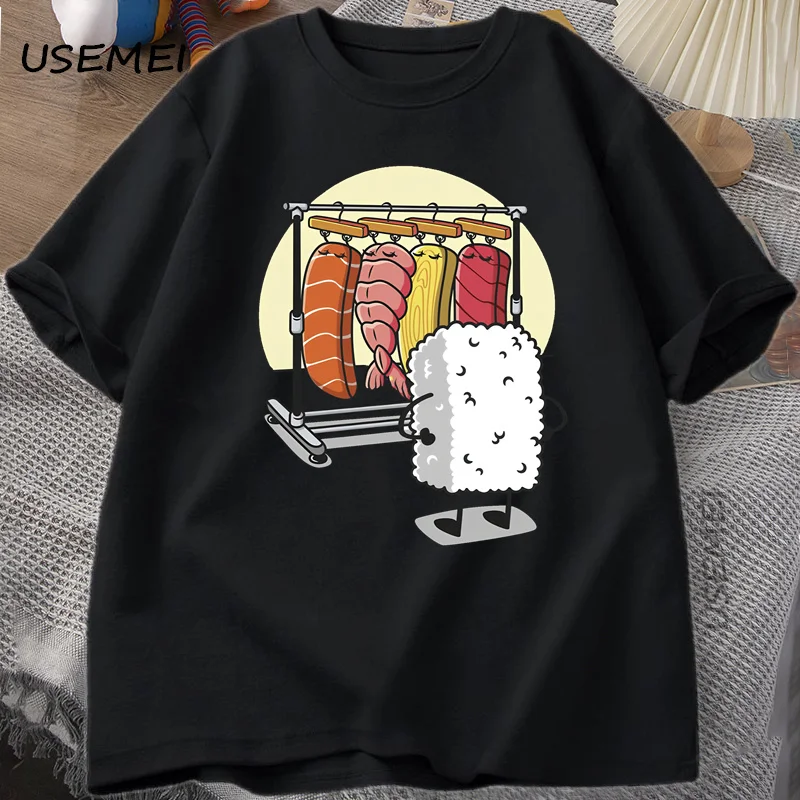 2026NEW Sushi Wardrobe T Shirt Women Men Funny High Quality T-shirt Cotton Graphic T Shirts Loose Short-sleeve Pritned Y2K