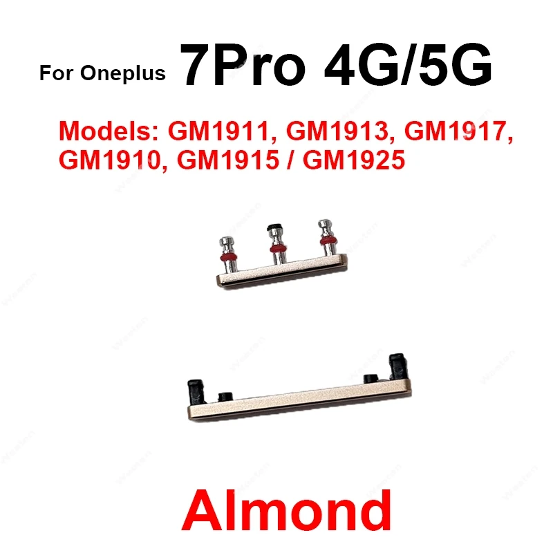 1 Set Side Volume +Power ON/OFF Mute Side Buttons Key For Oneplus 1+ 7 7T Pro 7Tpro Volume Power Mute Buttons Replacement Parts