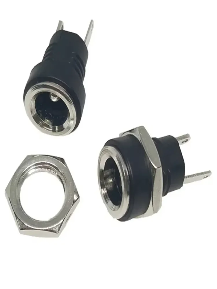 2/5/10Pcs 5.5 x 2.1mm DC Power Female Jack Socket 2 Terminal Type Panel Mount Connectors Supply Plug Adapter DC-022B DC022B