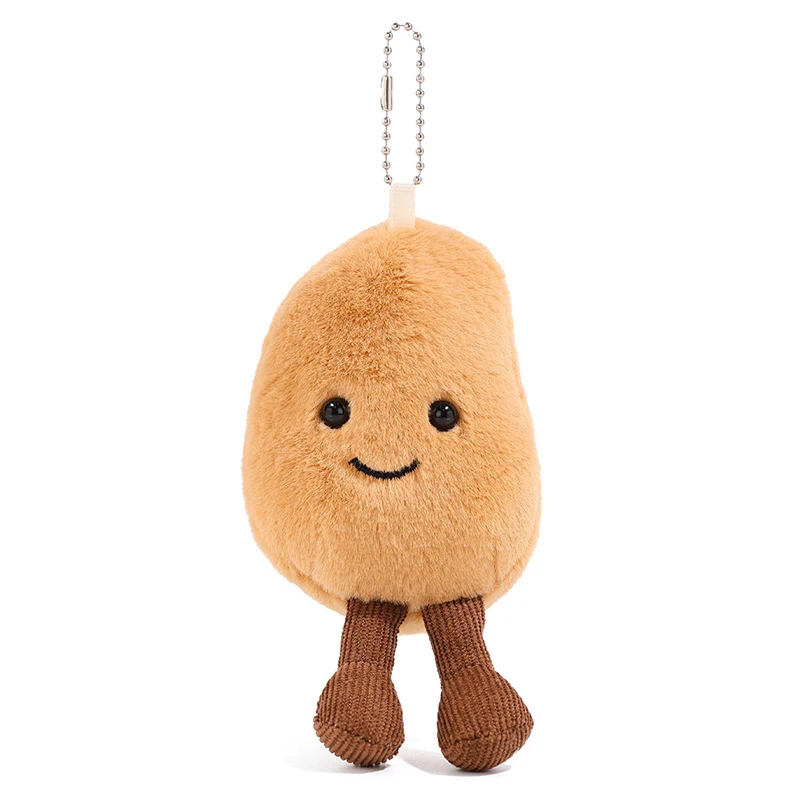 Porte-clés en peluche de pomme de terre de dessin animé mignon, nourriture farcie, pendentif au beurre, porte-clés de voiture, décor de sac à dos, cadeau d'enfant