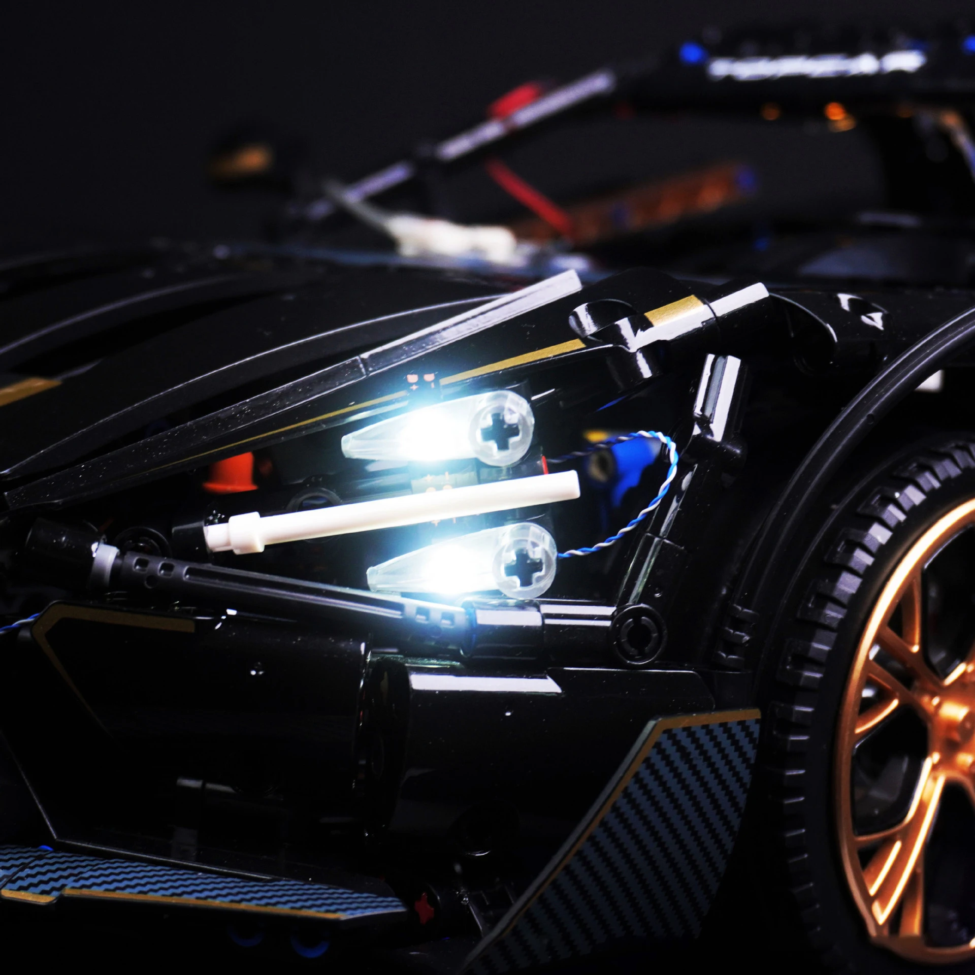 DIY-LED-Beleuchtungsset für 10625, dunkles Supercar-Gebäudemodell, ferngesteuertes Beleuchtungsset für umwandelbare Sportwagen (nur Lichter)