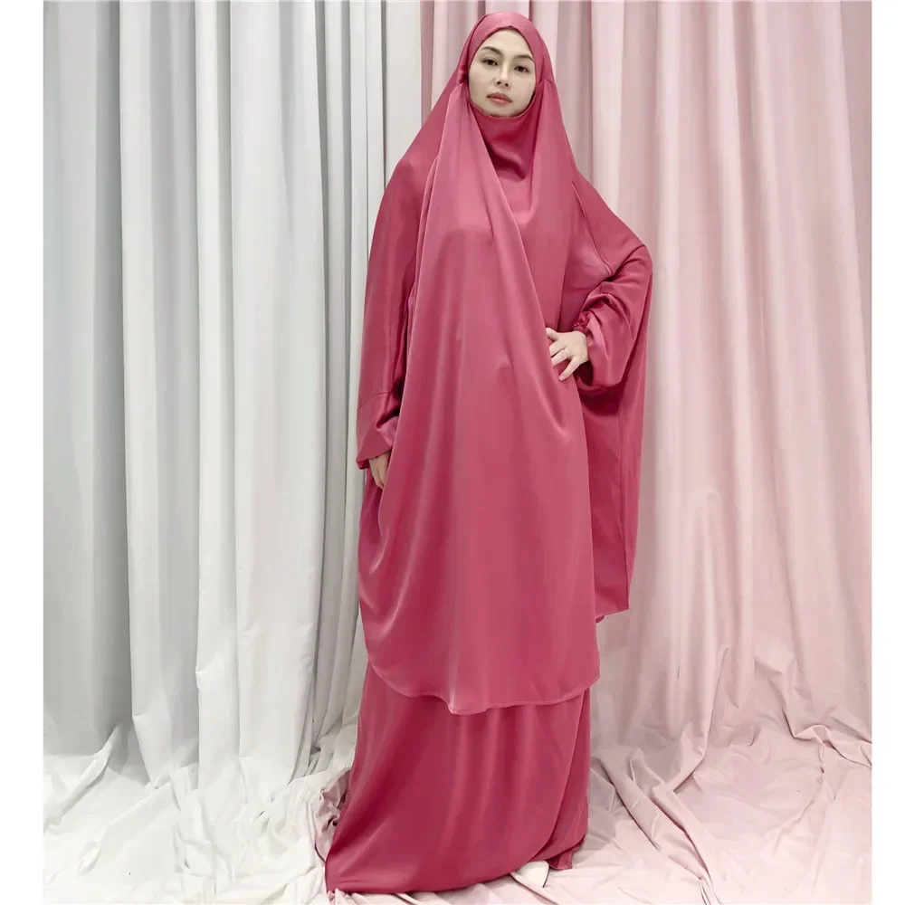 Eid Hooded Muslim Women Hijab Dress Prayer Garment Robe Abaya Long Khimar Ramadan Gown Abayas Skirt Sets Islamic Clothes Niqab